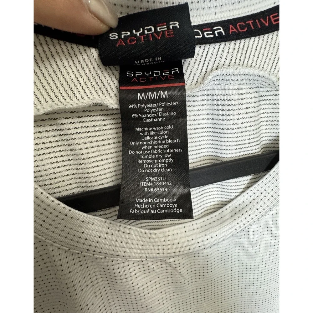 Spyder Proweb Men's Athletic Performance Short Sleeve T-Shirt White Black Size M